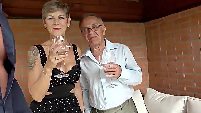 Man penetrates teen while wife has fun with other men